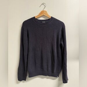 Fishermans ribbed cotton sweater faded black size small